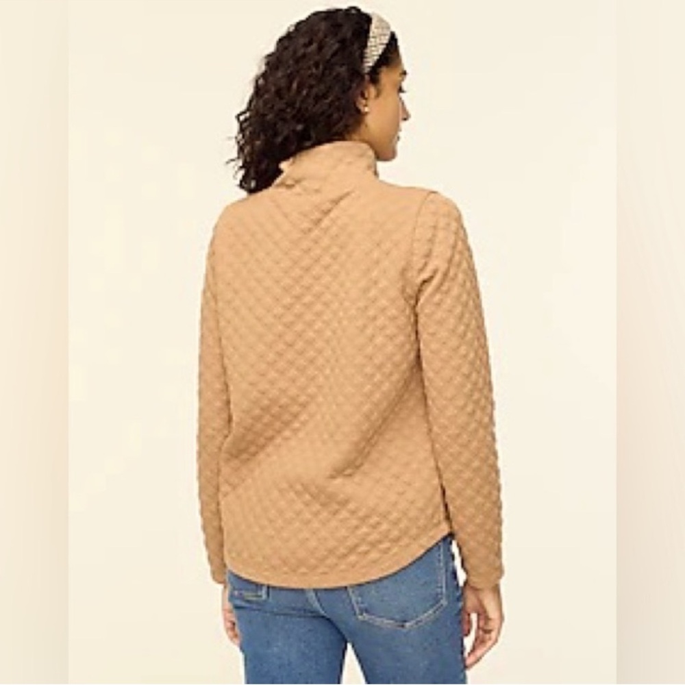 J. Crew Women's Quilted Camel Pullover Sweatshirt - size large - Picture 10 of 11